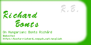 richard bonts business card